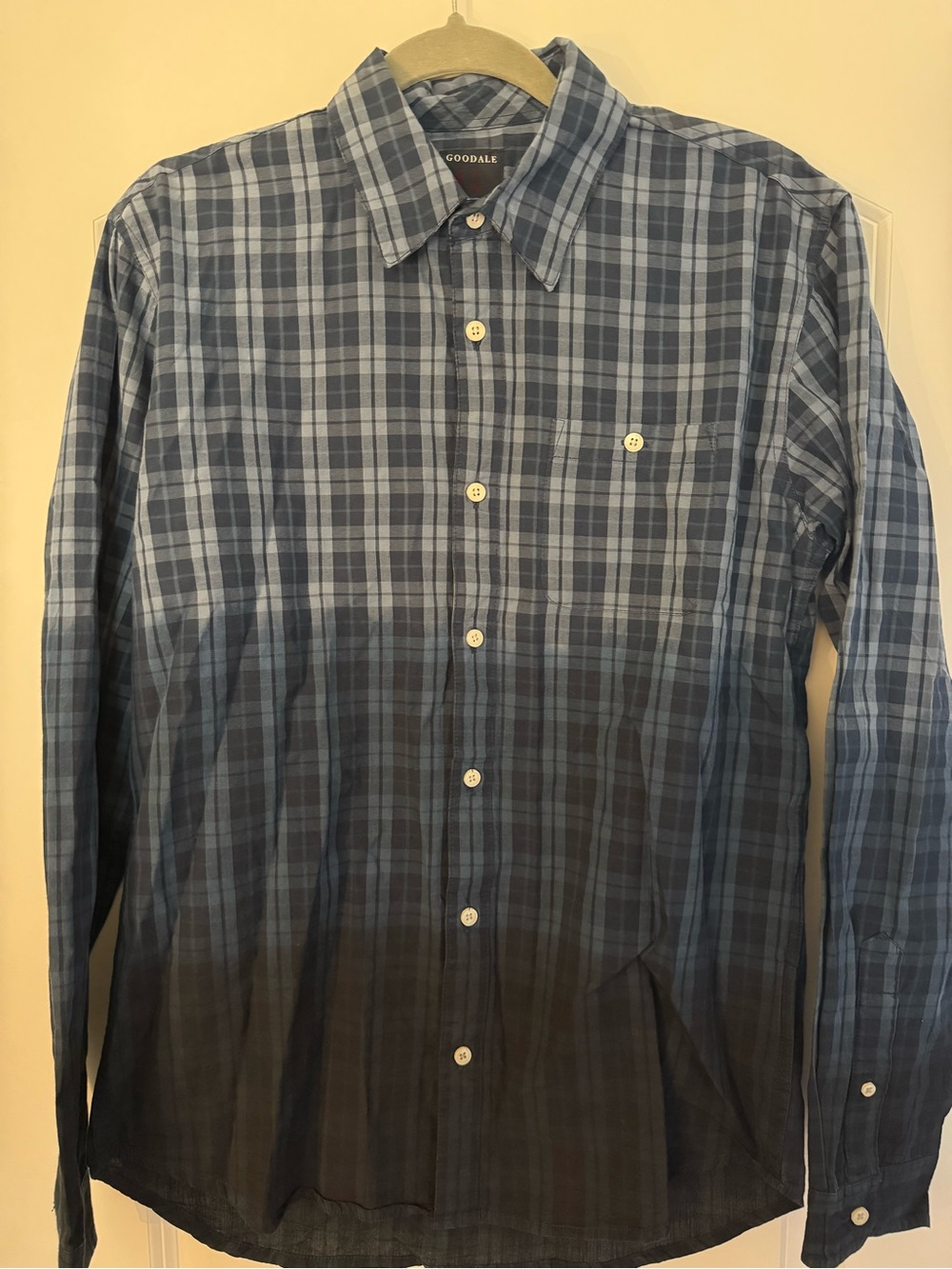 Goodale Men's Blue Plaid Casual Button-Down Shirt
